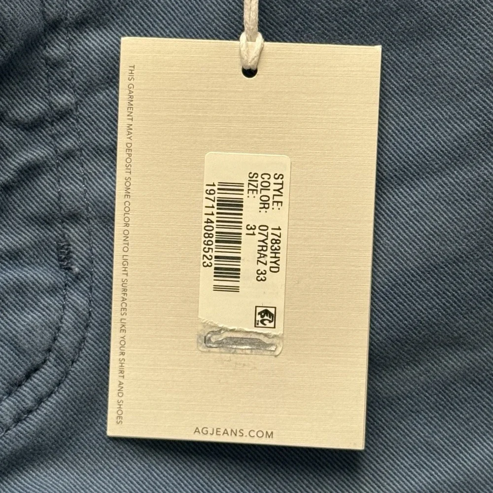 NWT AG Jeans Tellis Modern Slim 31x33 Cloud Soft Steel Blue 1783HYD